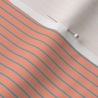 Small Peach Pin Stripe Pattern Vertical in Aqua