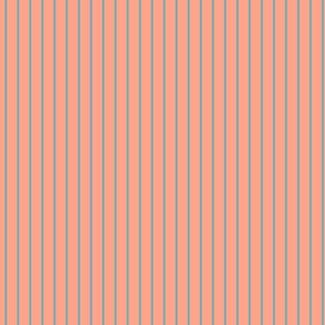 Small Peach Pin Stripe Pattern Vertical in Aqua