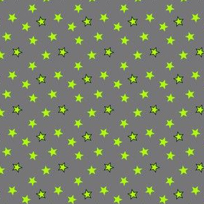 lime green stars in charcoal gray (micro scale)