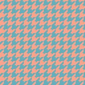 Houndstooth Pattern - Peach and Aqua