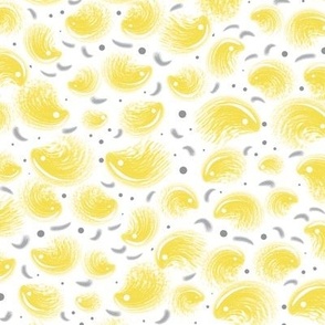 Lemon Yellow Feathers And Confetti Illuminating Yellow and Ultimate Gray