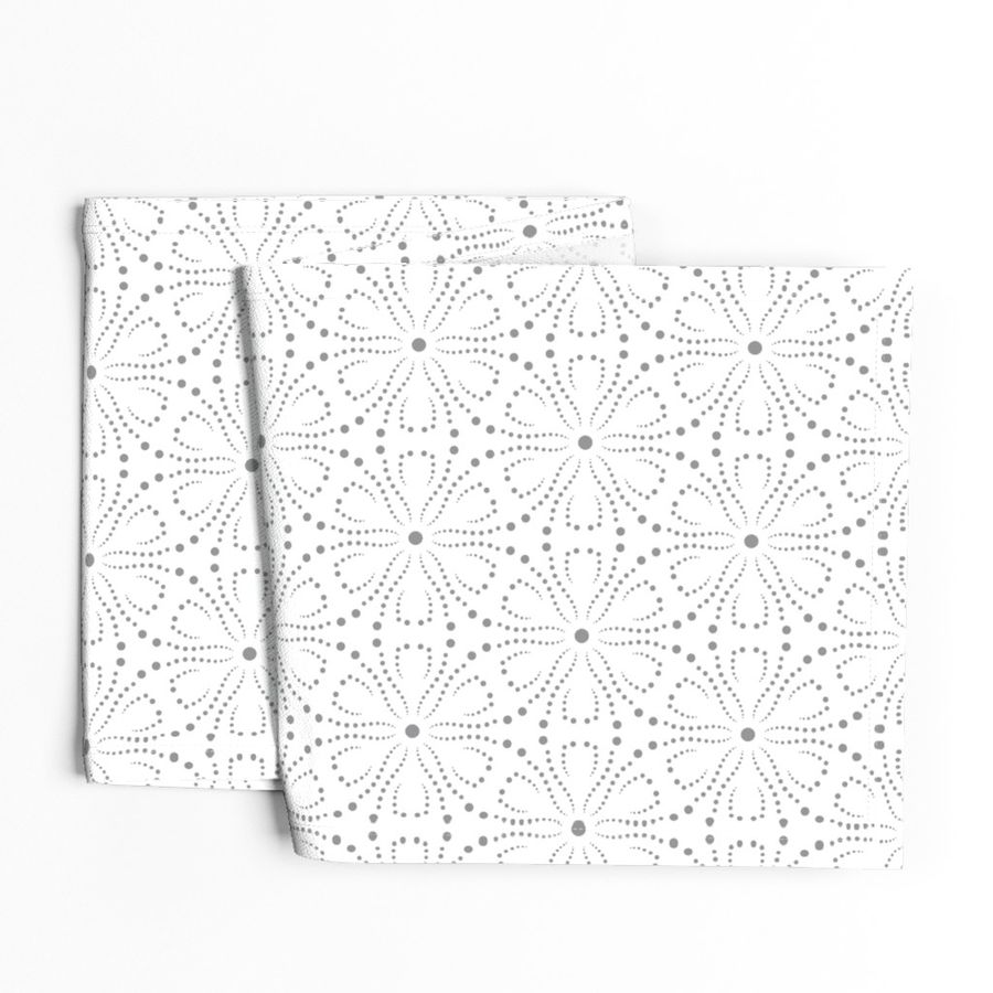 Daisy Floral Abstract Dotted Radial Design Ultimate Gray