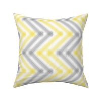 Brush Stroke Chevron in Illuminating Yellow and Ultimate Gray on White