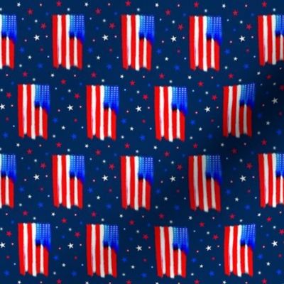 Stars and Stripes on blue