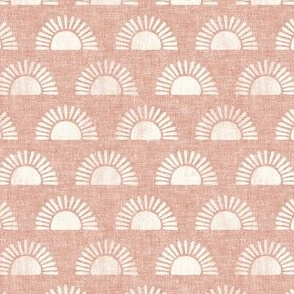 (extra small scale) sunshine - block print boho sun print - dusty pink - C21