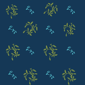 Telemark blue quilt border motif