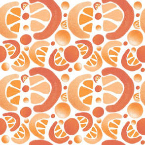 Orange Slices Fruit Pattern on White