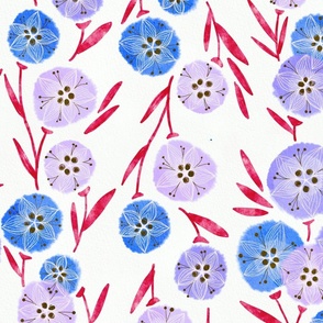 Fluffy Flowers [rainy blue] large