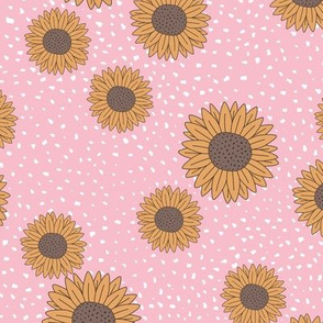 Sunflowers and speckles sweet boho flowers garden summer summer pink yellow brown