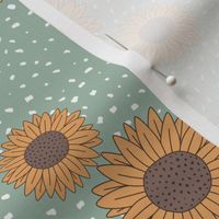 Sunflowers and speckles sweet boho flowers garden summer summer mint green yellow