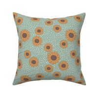 Sunflowers and speckles sweet boho flowers garden summer summer mint green yellow