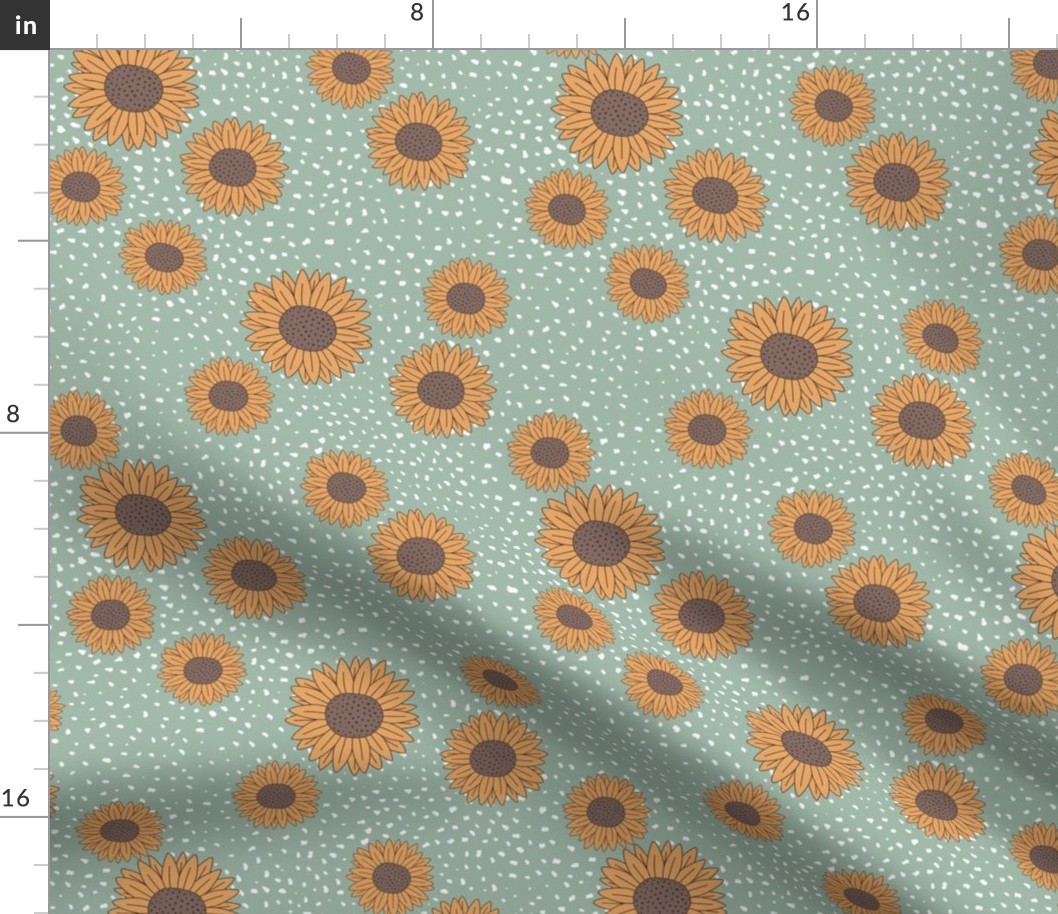 Sunflowers and speckles sweet boho flowers garden summer summer mint green yellow