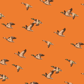 Flying Ducks - orange- large scale