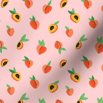 Peaches on pink - small pattern version