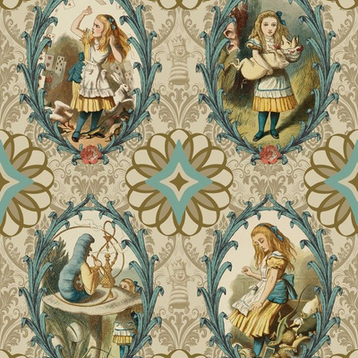 Alice Wonderland Vintage Fabric, Wallpaper and Home Decor | Spoonflower