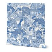 chinoiserie toile blue large