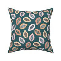 Pink Papaya in Forest green medium scale by Pippa Shaw