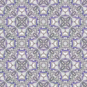 Amethyst purple and white circle and diamond pattern