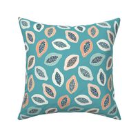 Papaya in turquoise medium scale by Pippa Shaw