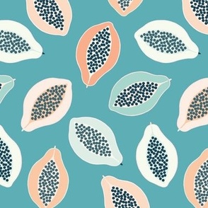 Papaya in turquoise medium scale by Pippa Shaw