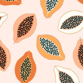 Papaya in Blush and Rust large scale by Pippa Shaw