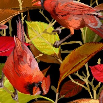 Autumn Cardinals | Black