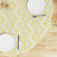 Western Chevron in Illuminating Yellow and Ultimate Gray on White