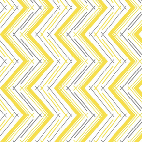 Western Chevron in Illuminating Yellow and Ultimate Gray on White