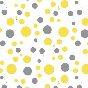 Illuminating Yellow and Ultimate Gray Spotted Pattern Dots on White