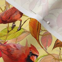 Autumn Cardinals | Small | Creamy Yellow