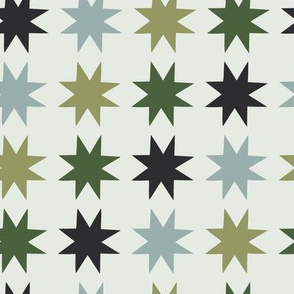 Quilt Stars in Greens
