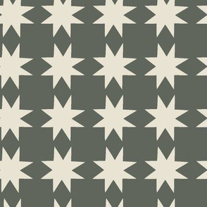 Quilt Stars in Olive