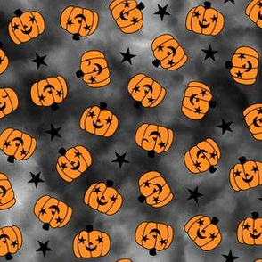 starry eyed and winking pumpkin toss dark gray (small scale)