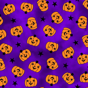 starry eyed and winking pumpkin toss violet