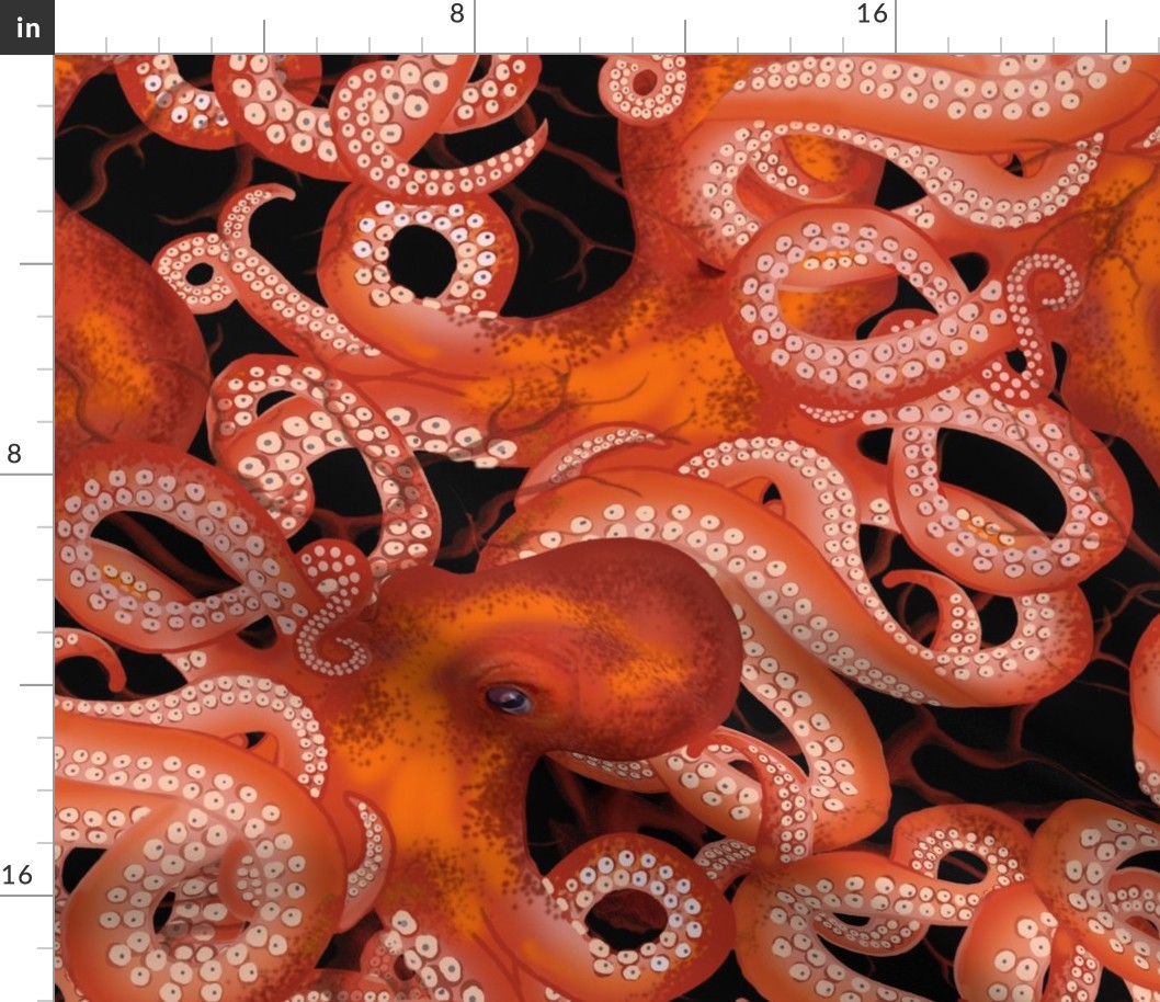 Red Octopus Inky Ballet black