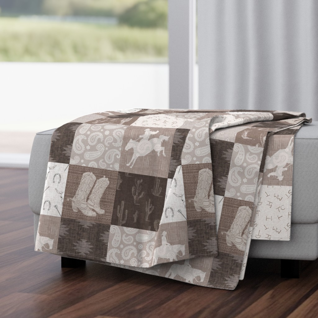 Lone Cowboy quilt - taupe