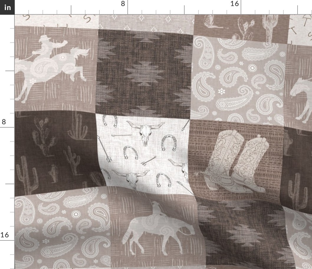 Lone Cowboy quilt - taupe