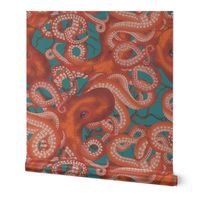 Red Octopus Inky Ballet blue SMALL