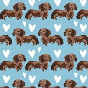 Fluffy Sausage Dogs Blue small scale