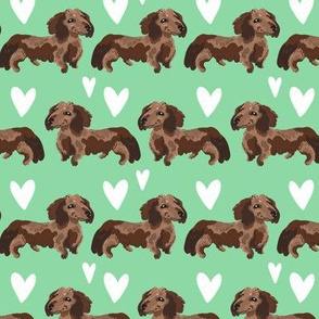 Fluffy Sausage Dogs Green small scale