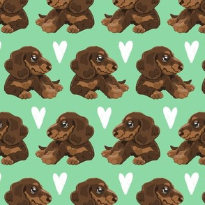 Dachshund Sausage Dogs Green small scale