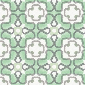 Kelly Green and Gray Painted Celtic Weave