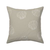 The messy sea side ocean shells beach theme boho style island vibes mist beige sand white