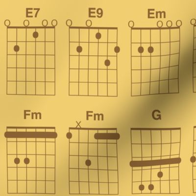 guitar chords - wheat brown on gold