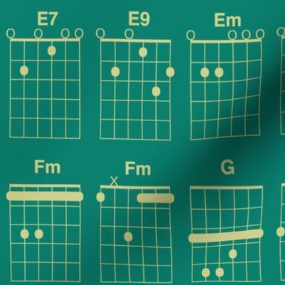 guitar chords - gold on green