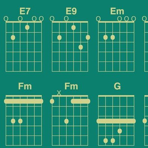 guitar chords - gold on green