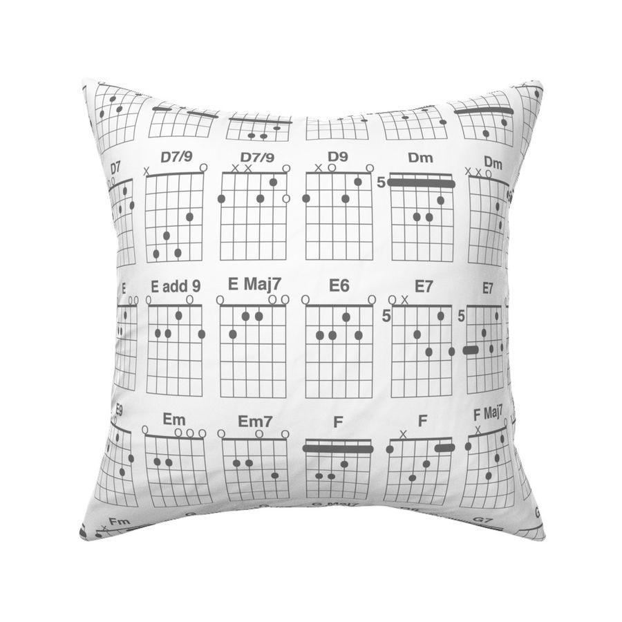 guitar chords - grey on white