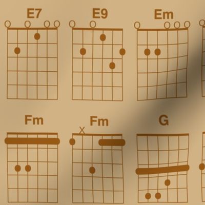 guitar chords - brown on tan