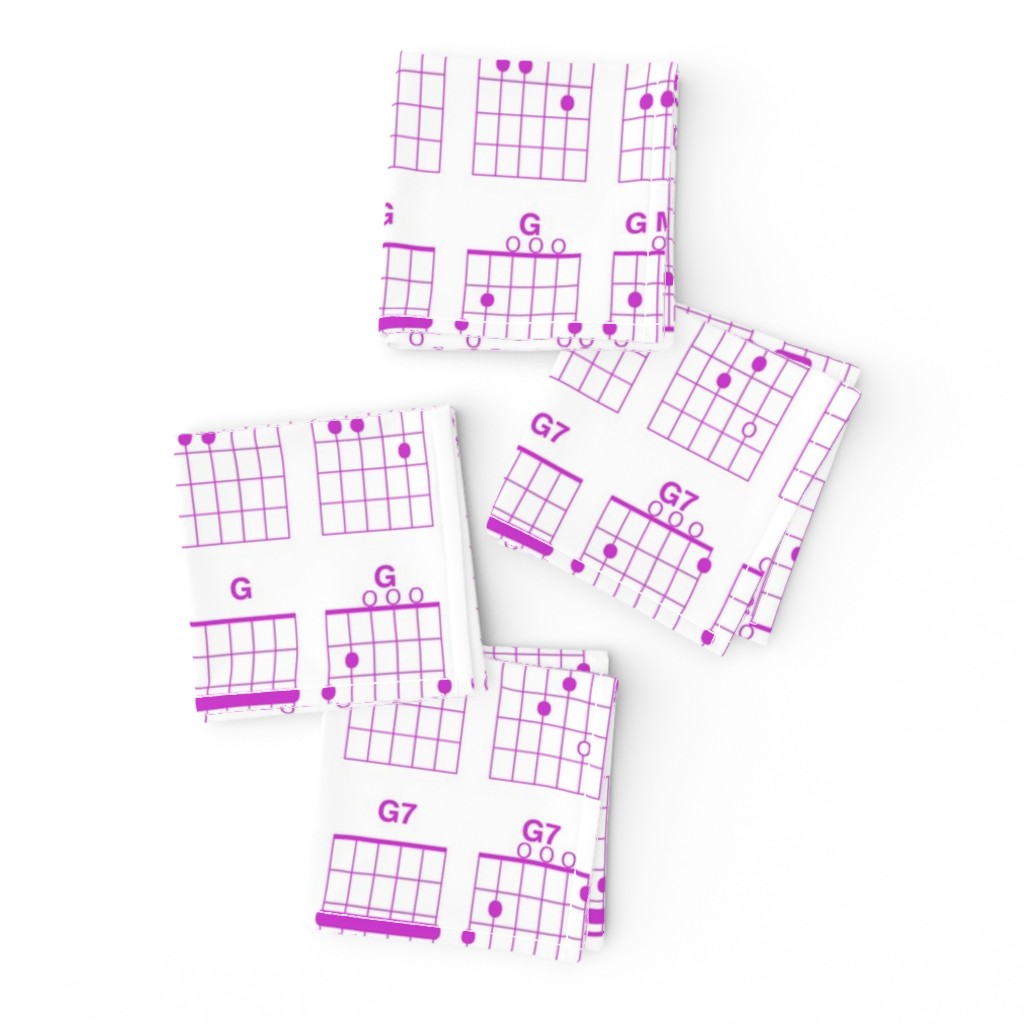 guitar chords - fuchsia on white