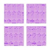 guitar chords - purple on lavender